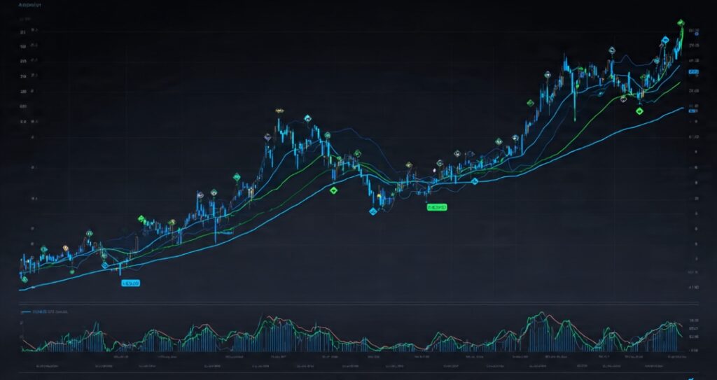 Partial booking exit strategy showing staged profit-taking with a trailing stop-loss.