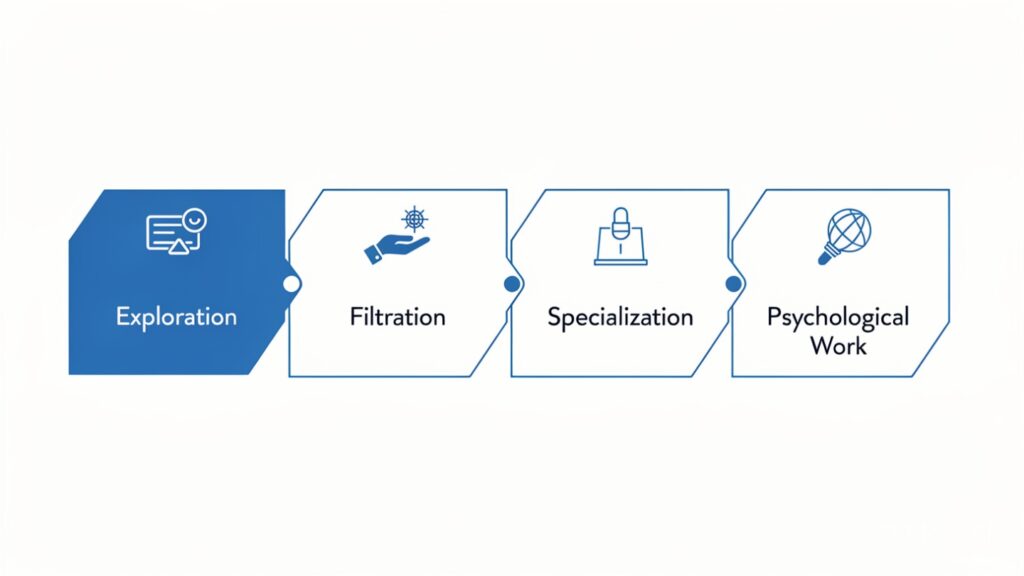 Four-phase trader roadmap timeline for the first year of trading.