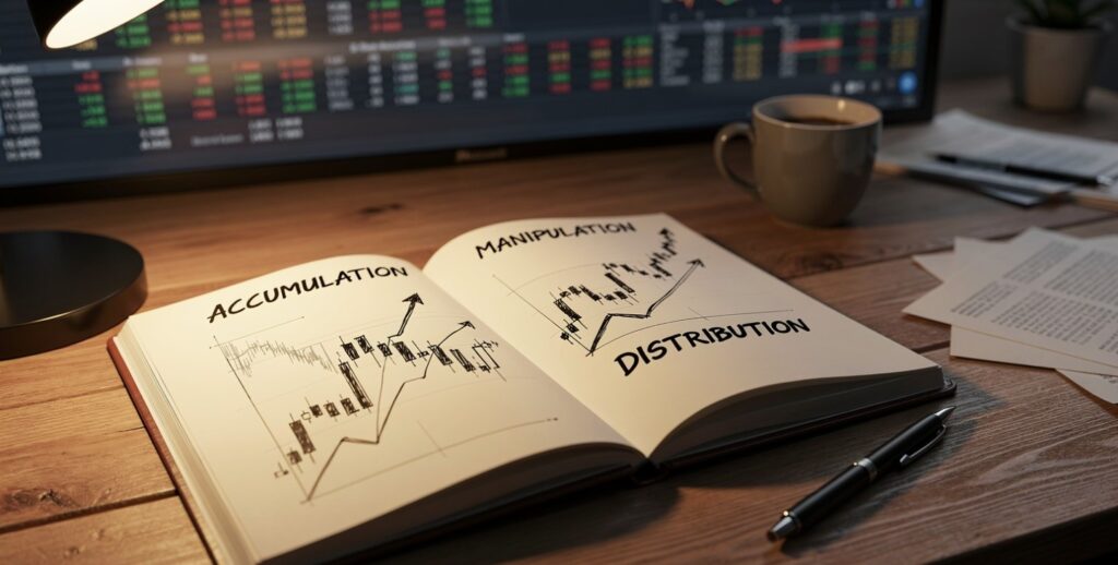 Notebook illustrating the Power of Three concept in ICT trading.