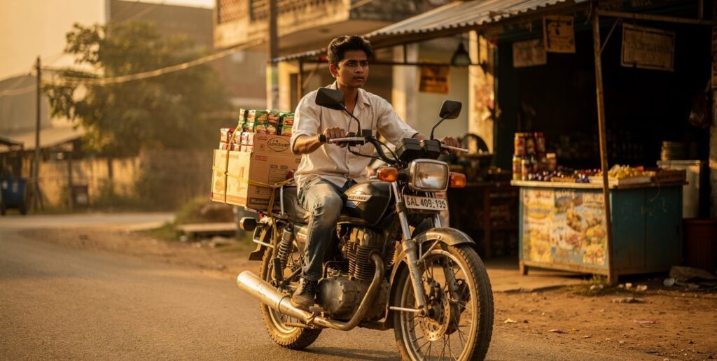 Starting a low-investment trading business on a motorcycle