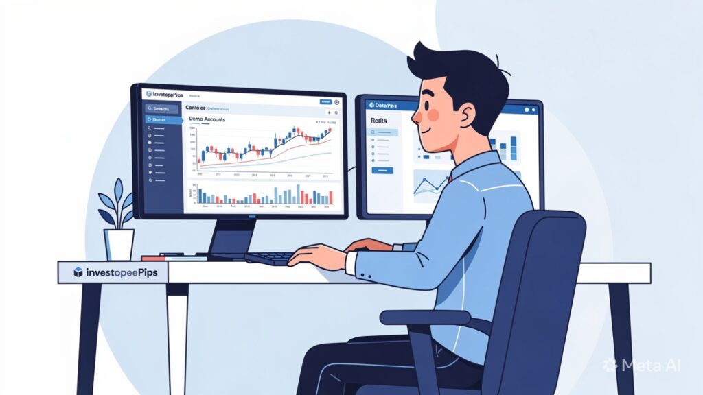 🖼️ [NEW IMAGE: Beginner investor studying charts with demo account open — learning before investing concept. AI Prompt: Young person at desk with two screens — one showing demo trading account, one showing educational content. Motivated, focused expression. Modern home office. Alt Text: Learn before you invest — demo account and education as foundation of smart investing]