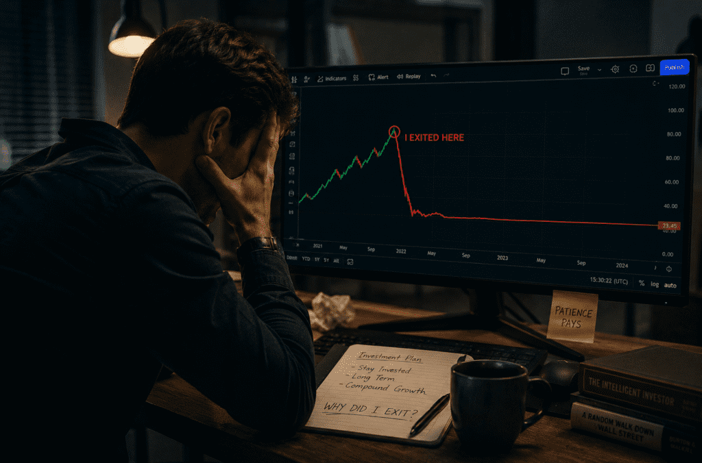 Investor breaking his own compounding growth cycle by withdrawing early 