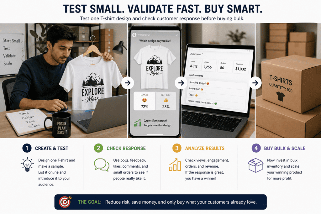 Small business testing strategy before investing in inventory for recommerce and resale business