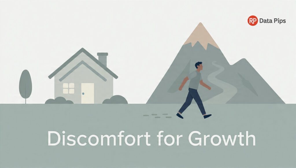 embracing discomfort, growth requires pain, leaving comfort zone, personal growth through adversity, building resilience, elite mindset, trading psychology, business resilience, self improvement challenges, deliberate practice, mental toughness, overcoming fear.