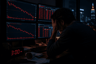 Trading psychology dark phase — a stressed trader at the breaking point of back-to-back losses