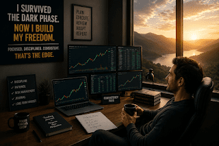 Calm disciplined trader who developed strong trading psychology after the storm