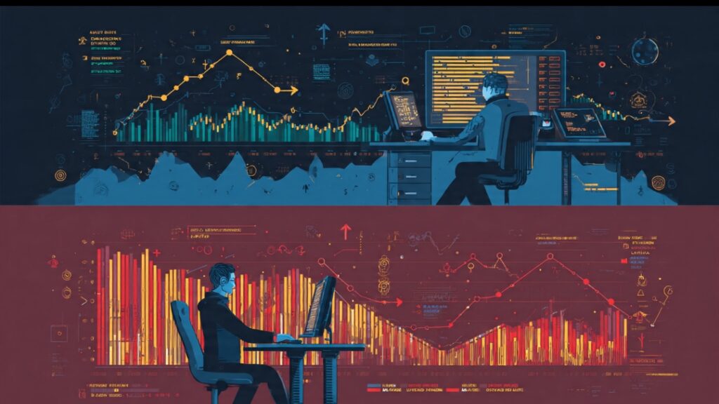  Infographic showing rising freelance skills like AI and blockchain versus declining skills like transcription, with AI-enabled freelancers earning 40% more