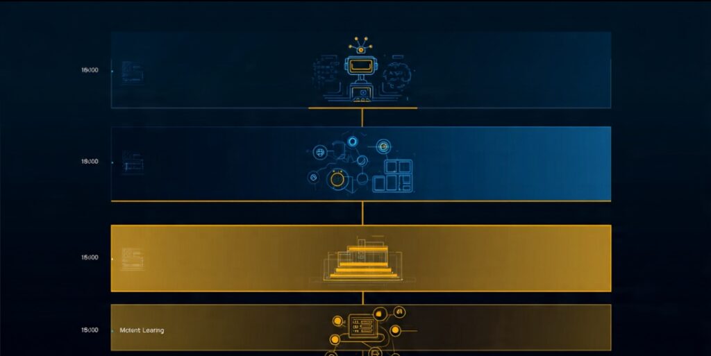 Diagram showing AI makes computers intelligent, machine learning learns from data, and deep learning uses neural networks with many layers
