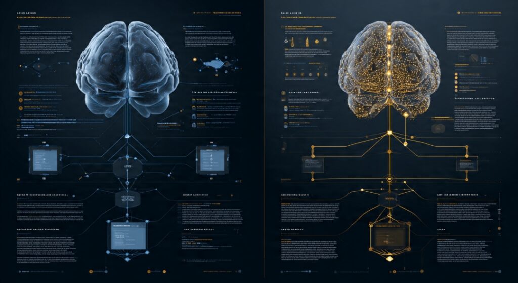 Before-and-after diagram contrasting building separate AI for each task versus adapting one foundation model to many tasks