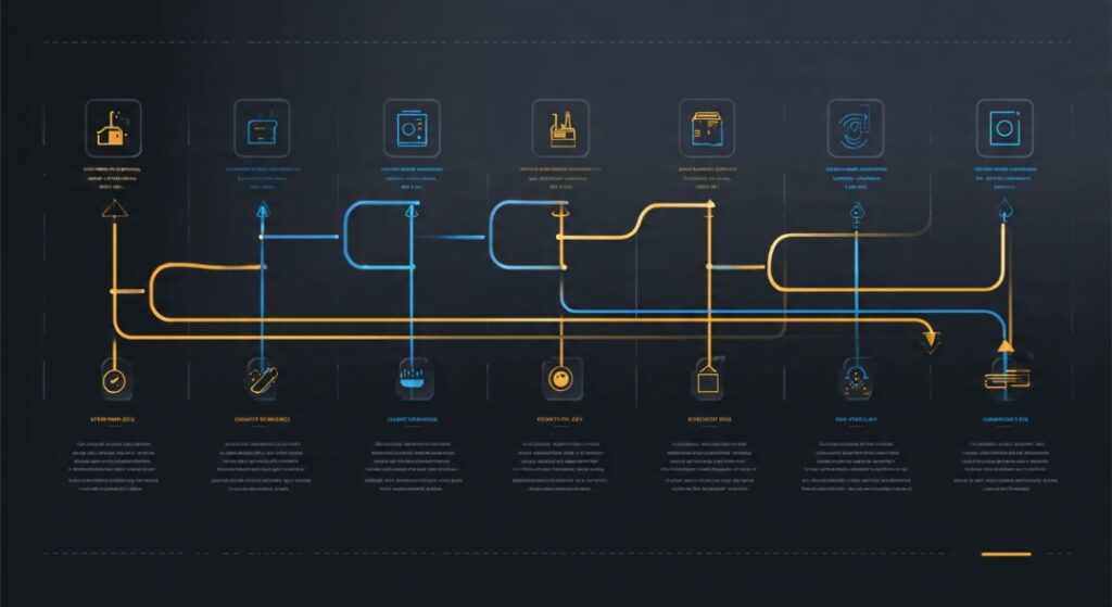 Pipeline diagram showing the foundation model training stages from data gathering through pre-training, fine-tuning, alignment, and evaluation