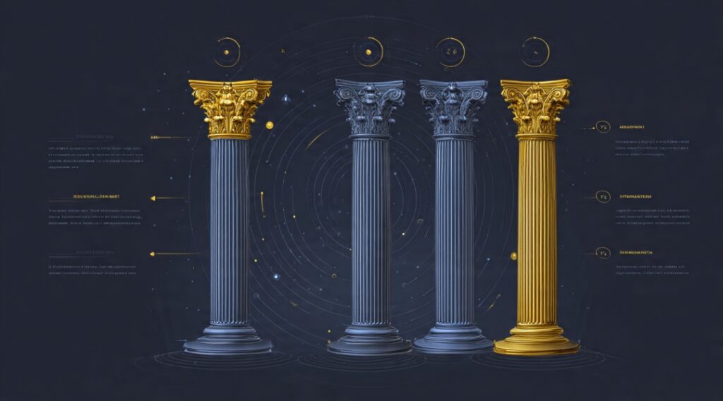 Infographic showing four pillars of foundation model training — massive data, computing power, deep expertise, and significant time