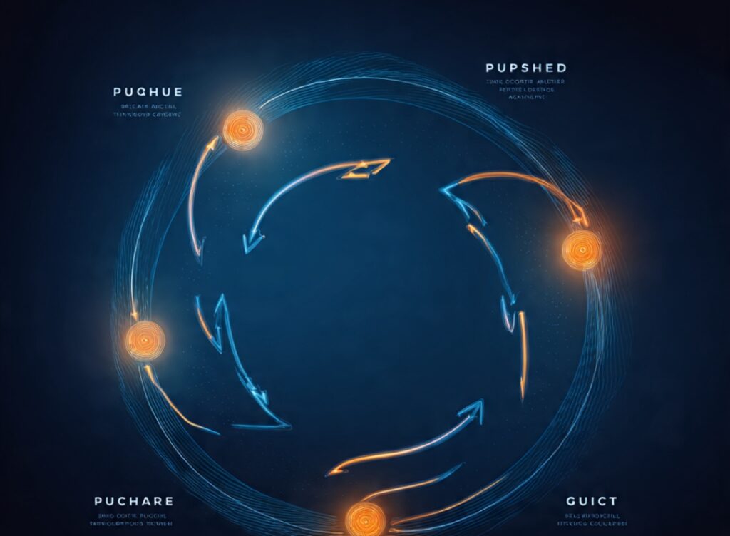 The five-stage emotional spending loop where guilt feeds back into the trigger, keeping the cycle going.