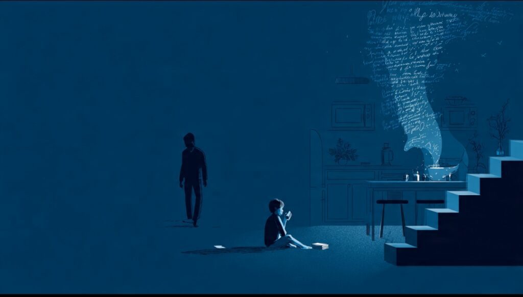  A child absorbing family money beliefs that become an unconscious money script carried into adulthood.