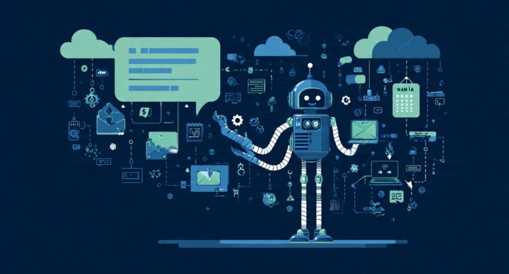 A chatbot that only answers compared with an AI agent that uses tools to take action, showing the key difference