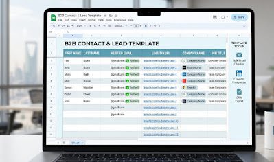 B2B lead generation spreadsheet — verified contact list with email phone and LinkedIn URL