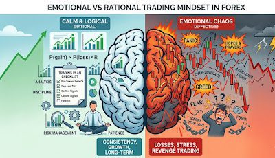 Trading psychology logic vs emotion — rational discipline versus emotional revenge trading comparison