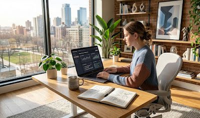 How to start freelancing in 2026 — professional working from modern home office on laptop