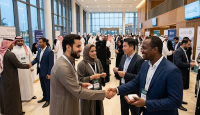 Professional networking event Saudi Arabia — building connections for freelance client acquisition