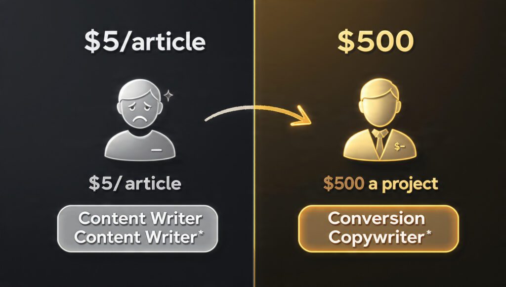 Content writer vs conversion copywriter income comparison 2026