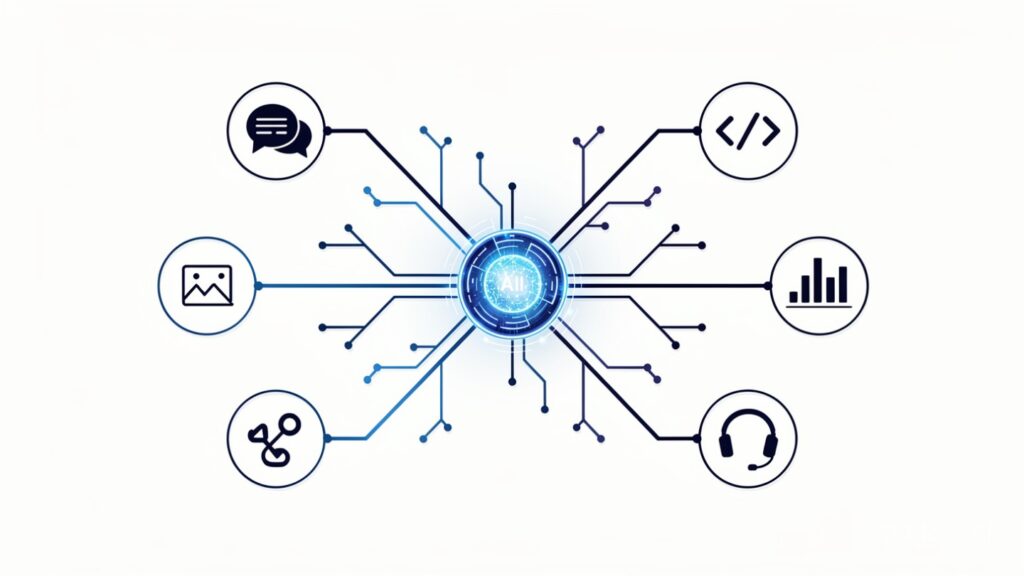 Foundation model as a central core powering many different AI applications and tasks