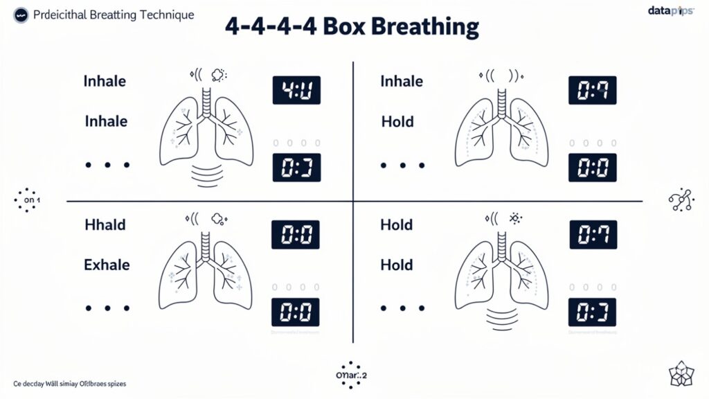 Kumbhaka box breathing technique — 4-4-4-4 method for amygdala regulation and stress control]