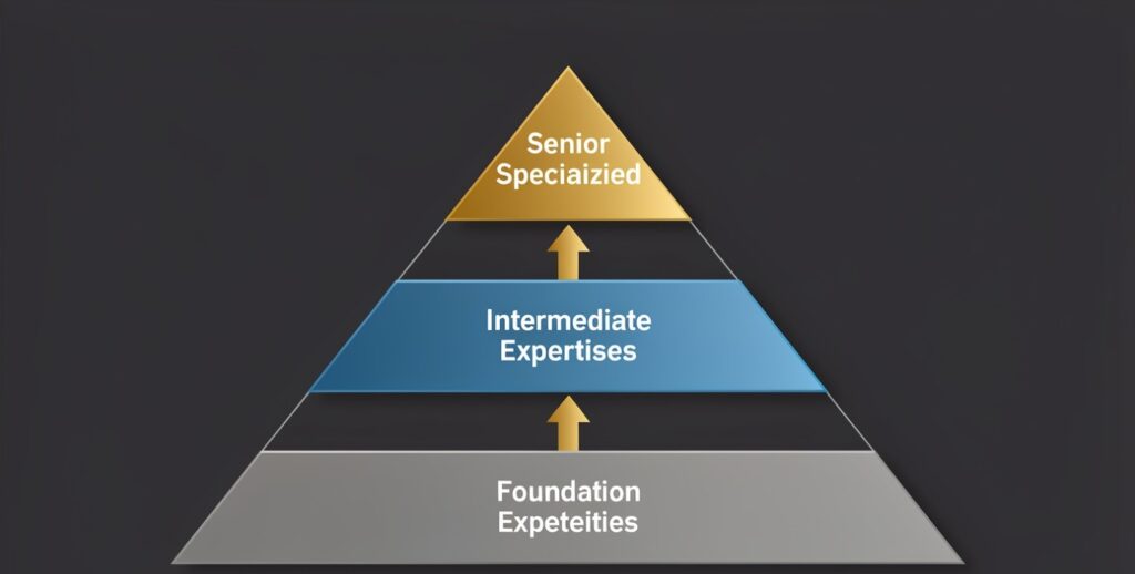 Graphic design freelancing income pyramid showing specialization levels