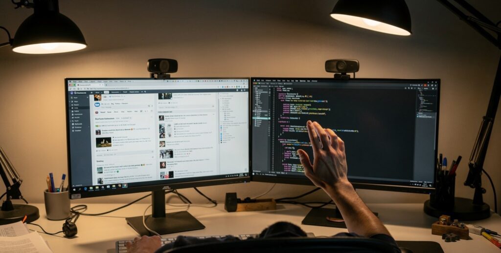 Developer choosing to build with an AI agent framework instead of endless research