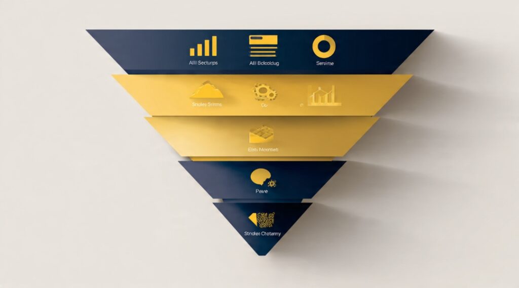 Funnel framework narrowing gold trade setups from macro context to structural entry
