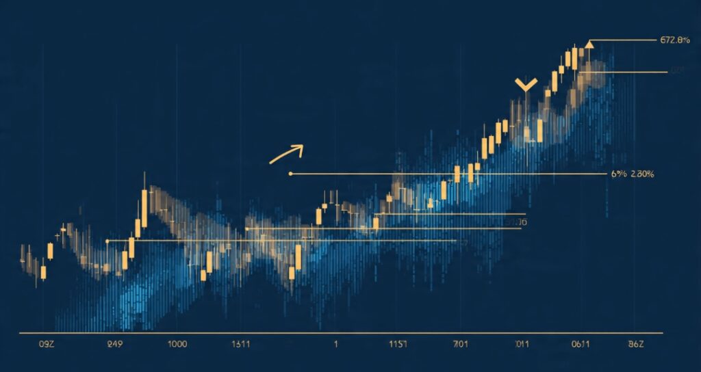 ICT Optimal Trade Entry zone shown on a Fibonacci retracement chart