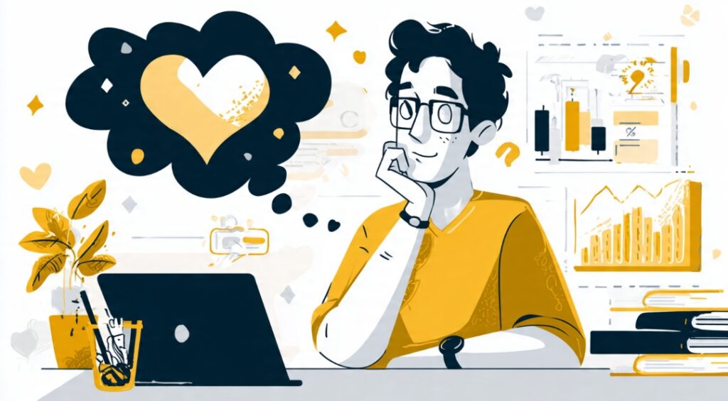 Illustration of a freelancer reading a client's communication style during an early conversation