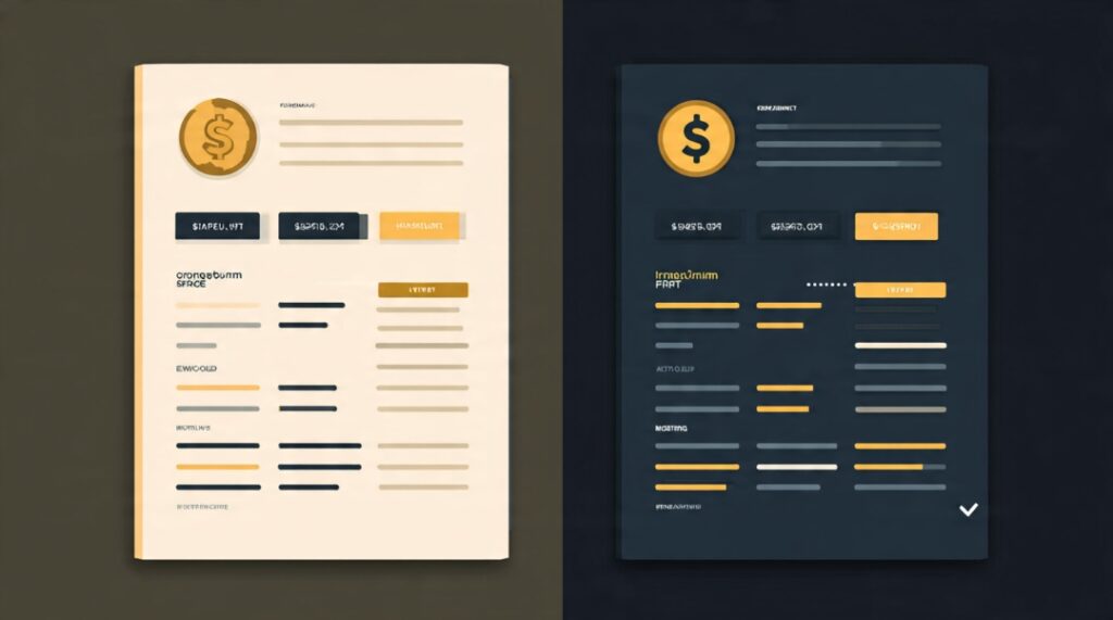Comparison of pricing framed around outcome versus pricing framed around itemized scope