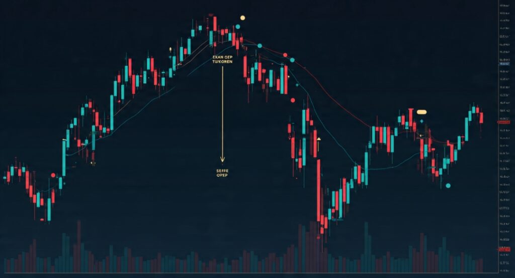 A Judas Swing on a chart, a fake breakout at the open that reverses into the real move