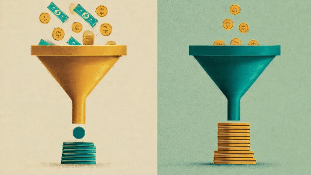 Repeatedly paying to acquire new customers versus one retained customer compounding into repeat purchases
