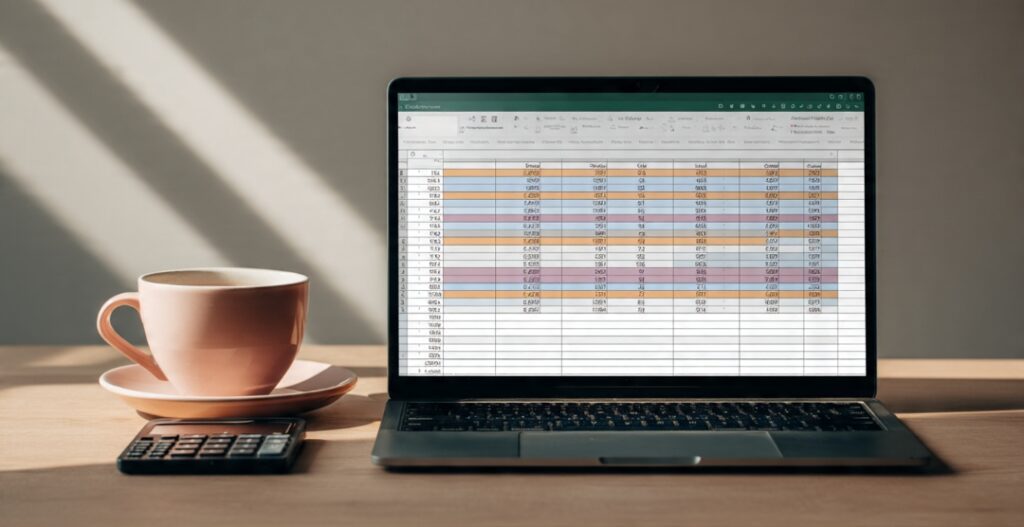 Spreadsheet used to calculate monthly sinking funds contributions